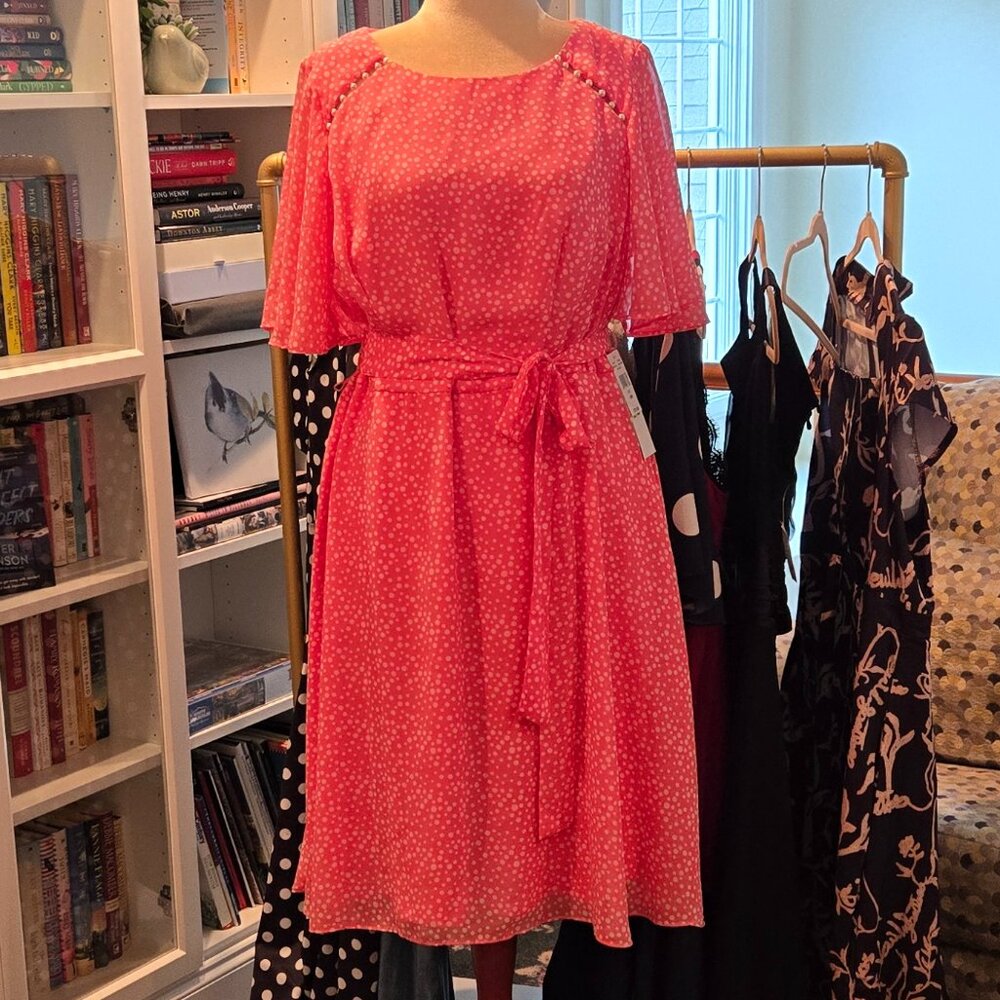 Pink with White Polka Dress - 18W